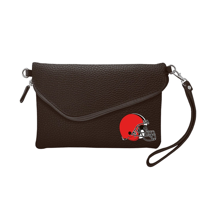 Cleveland Browns Fold-Over Crossbody Pebble Purse