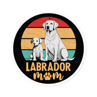 Labrador Retriever Mom Retro 4" Round Stickers, Indoor\Outdoor