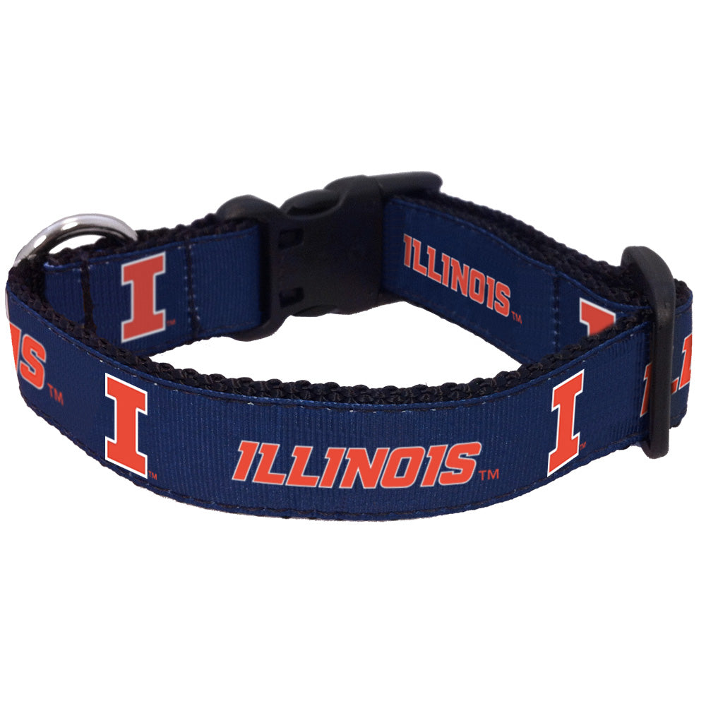 Illinois Fighting Illini Nylon Dog Collar or Leash