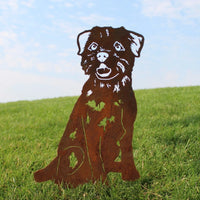 Border Terrier Corten Steel Outdoor Silhouette