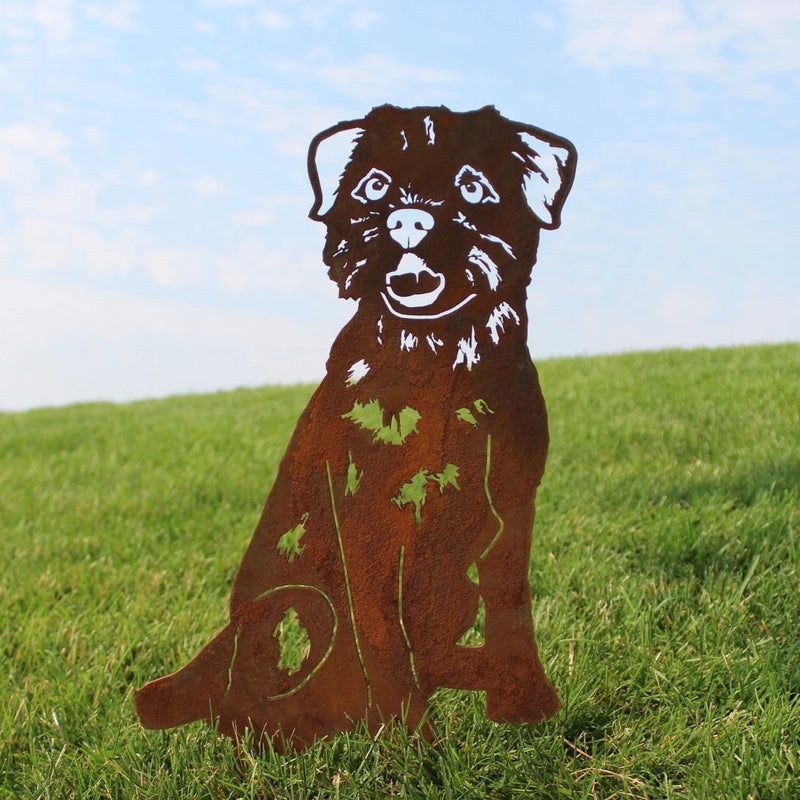 Border Terrier Corten Steel Outdoor Silhouette