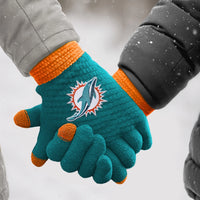 Miami Dolphins Waffle Knit Gloves