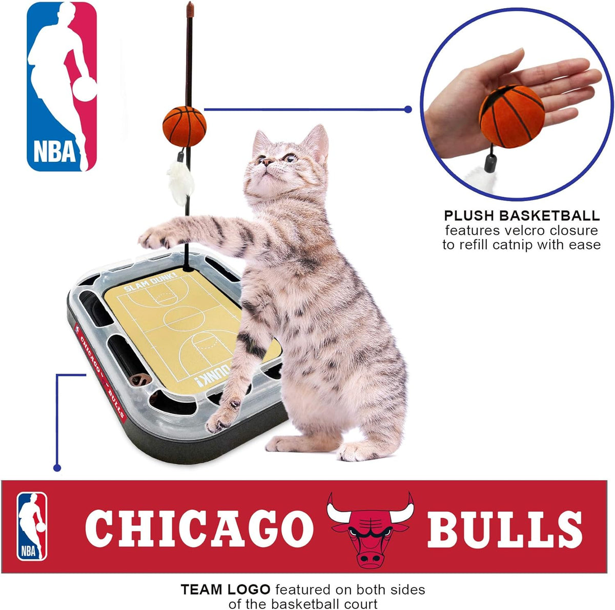 Chicago Bulls Basketball Cat Scratcher Toy