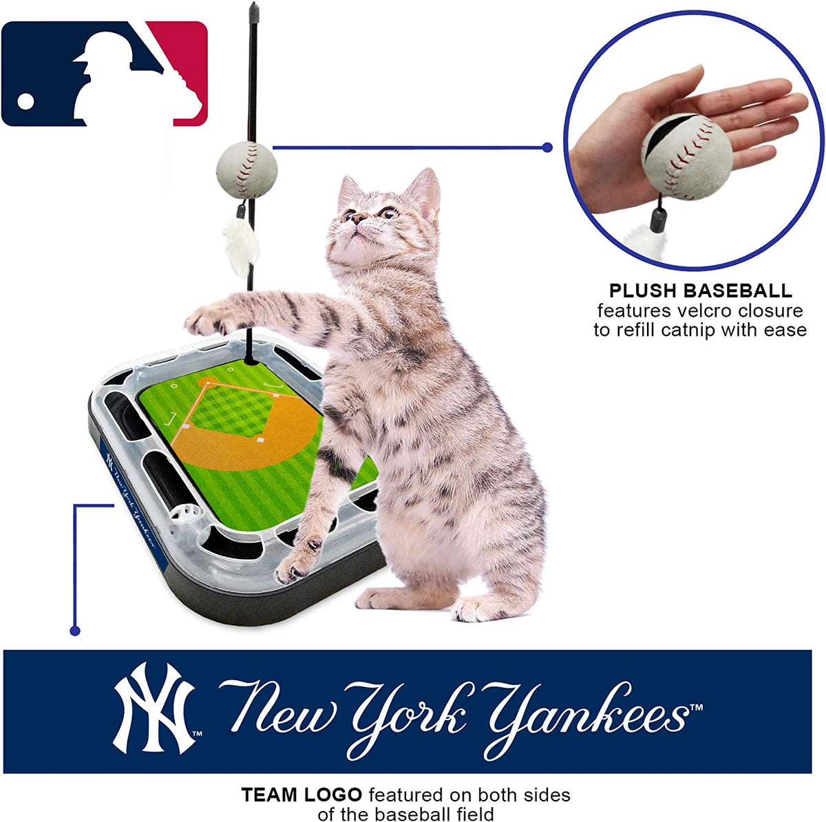 New York Yankees Baseball Cat Scratcher Toy