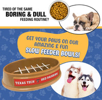 TX Tech Red Raiders Football Slow Feeder Bowl
