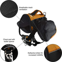 Kurgo Baxter Pet Backpack - Black/Orange
