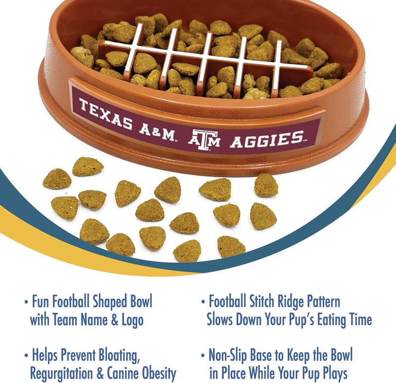 TX A&M Aggies Football Slow Feeder Bowl