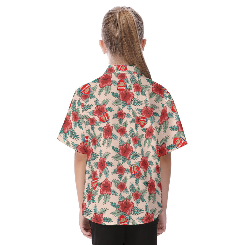 Arsenal FC 25/26 Team-Inspired Kids Cotton-Blend Hawaiian Shirt