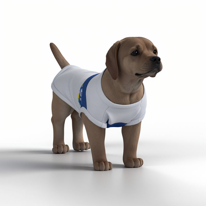 Leeds United FC 25/26 Home Inspired Pet Graphic Tee Shirt (Sizes XS-Small)