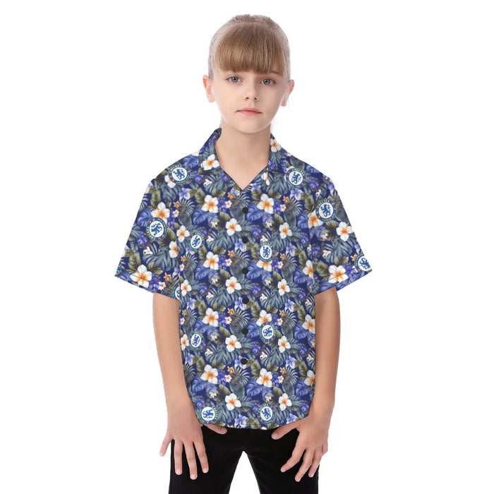 Chelsea FC 25/26 Team-Inspired Kids Cotton-Blend Hawaiian Shirt