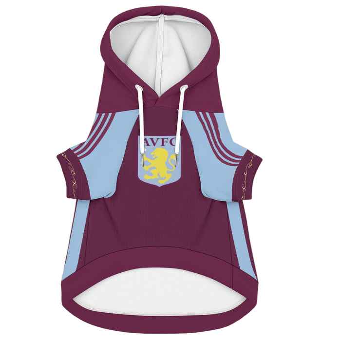 Aston Villa FC 25/26 Home Kit Inspired Casual Hooded Cotton Sweatshirt