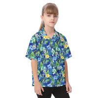 Manchester City FC 25/26 Team-Inspired Kids Cotton-Blend Hawaiian Shirt