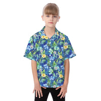 Manchester City FC 25/26 Team-Inspired Kids Cotton-Blend Hawaiian Shirt