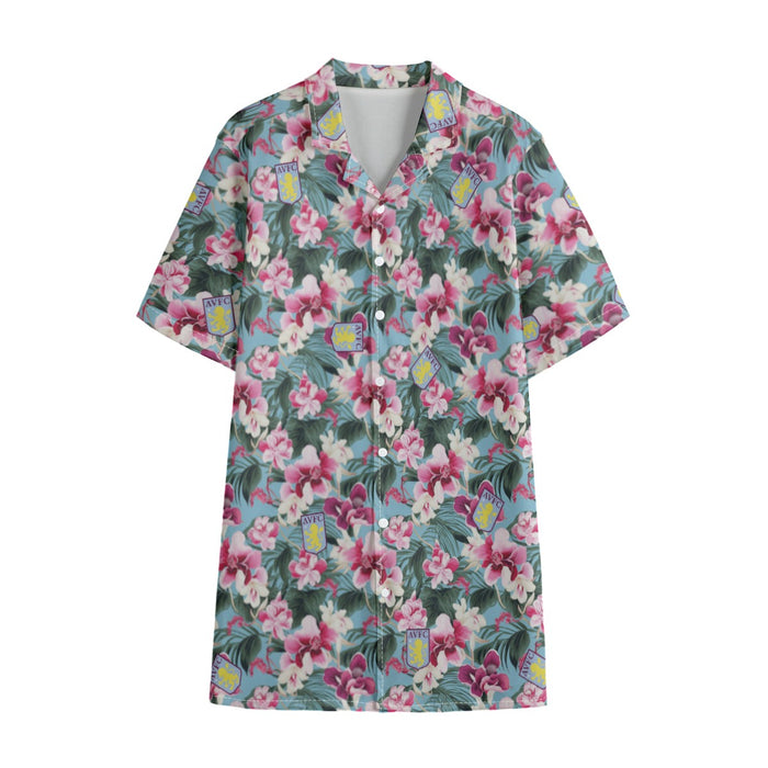 Aston Villa FC 25/26 Team-Inspired Unisex Cotton-Blend Hawaiian Shirt