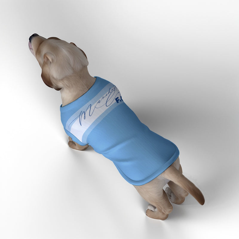 Manchester City FC 25/26 Home Inspired Pet Graphic Tee Shirt (Sizes XS-Small)