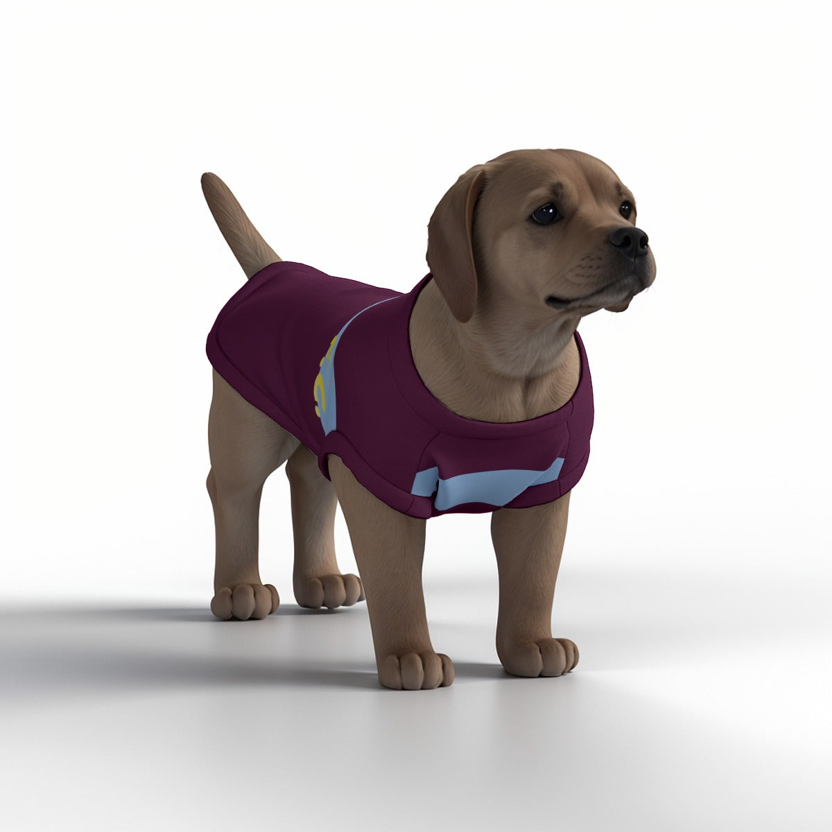 Aston Villa FC 25/26 Home Inspired Graphic Pet Tee Shirt (Size M-2x)