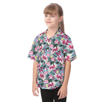 Aston Villa FC 25/26 Team-Inspired Kids Cotton-Blend Hawaiian Shirt