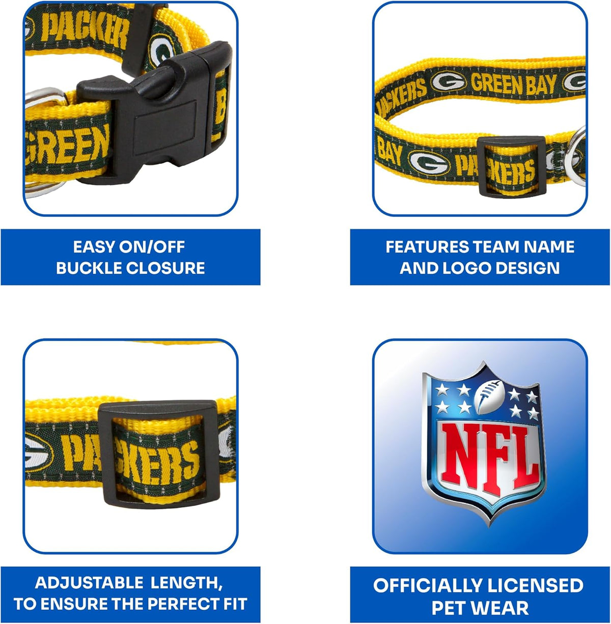 Green Bay Packers Dog Satin Collar or Leash