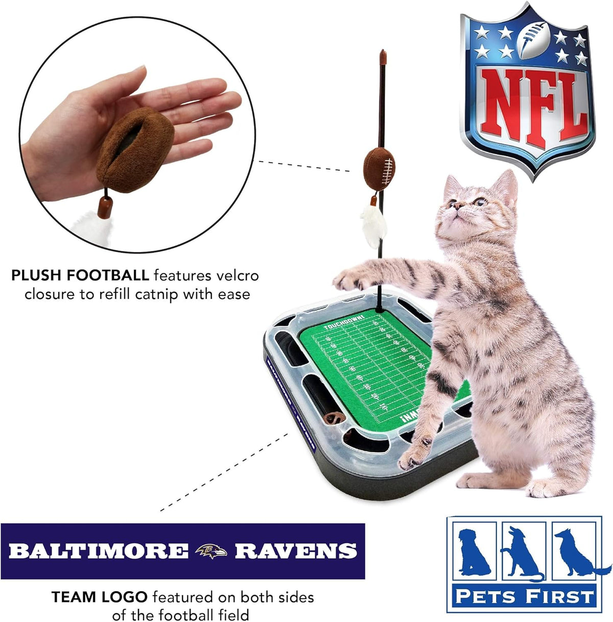 Baltimore Ravens Football Cat Scratcher Toy