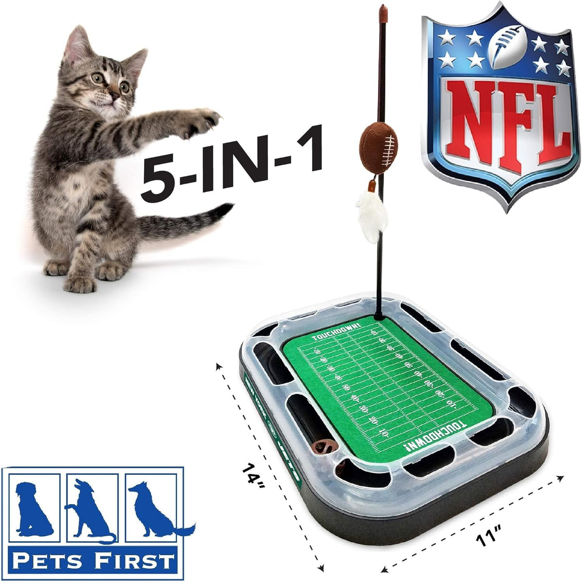 New York Jets Football Cat Scratcher Toy