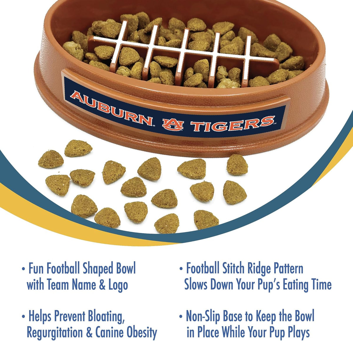 Auburn Tigers Football Slow Feeder Bowl