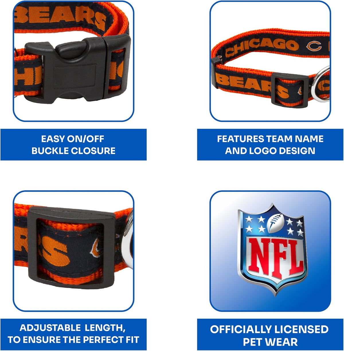 Chicago Bears Dog Satin Collar or Leash