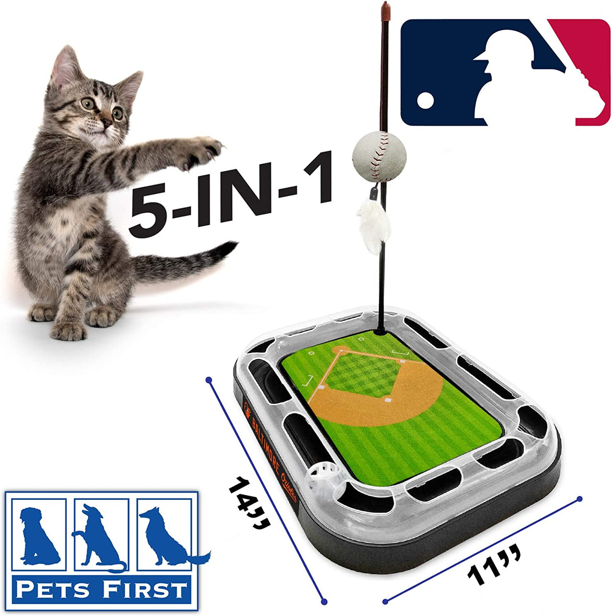 Baltimore Orioles Baseball Cat Scratcher Toy