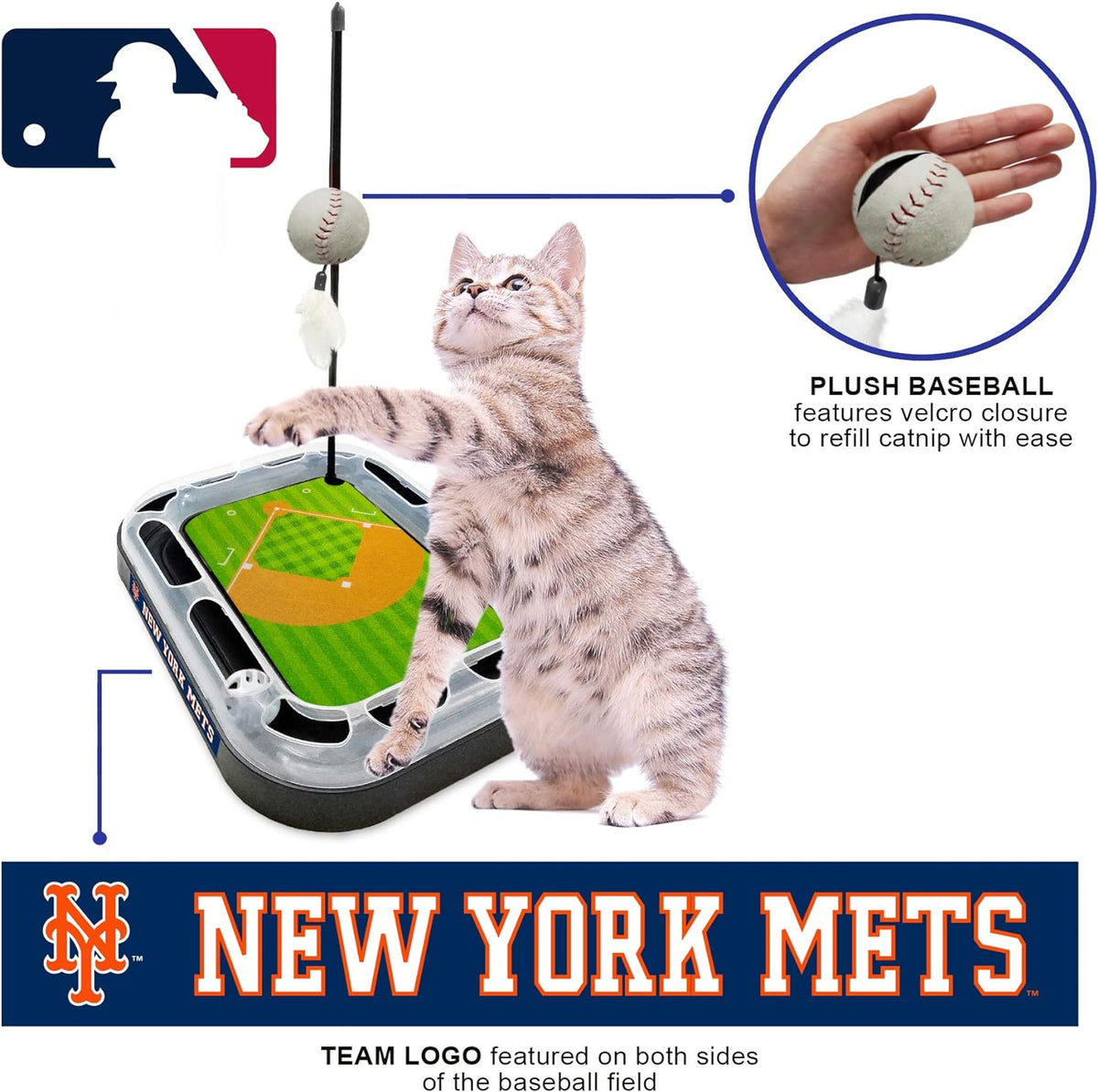 New York Mets Baseball Cat Scratcher Toy