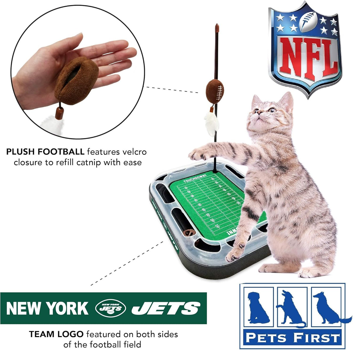 New York Jets Football Cat Scratcher Toy
