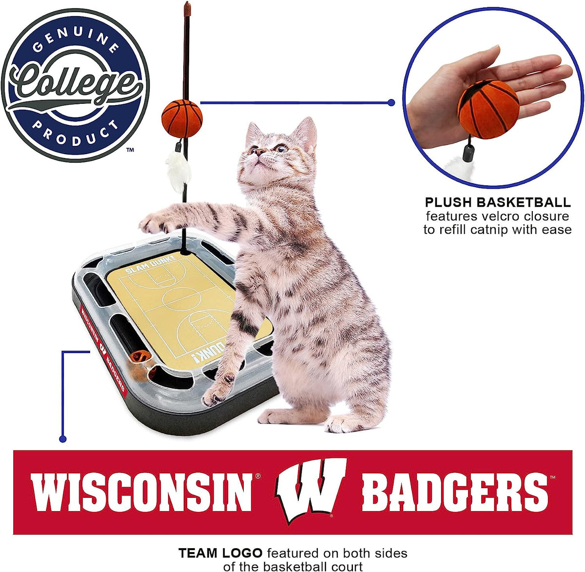 WI Badgers Basketball Cat Scratcher Toy