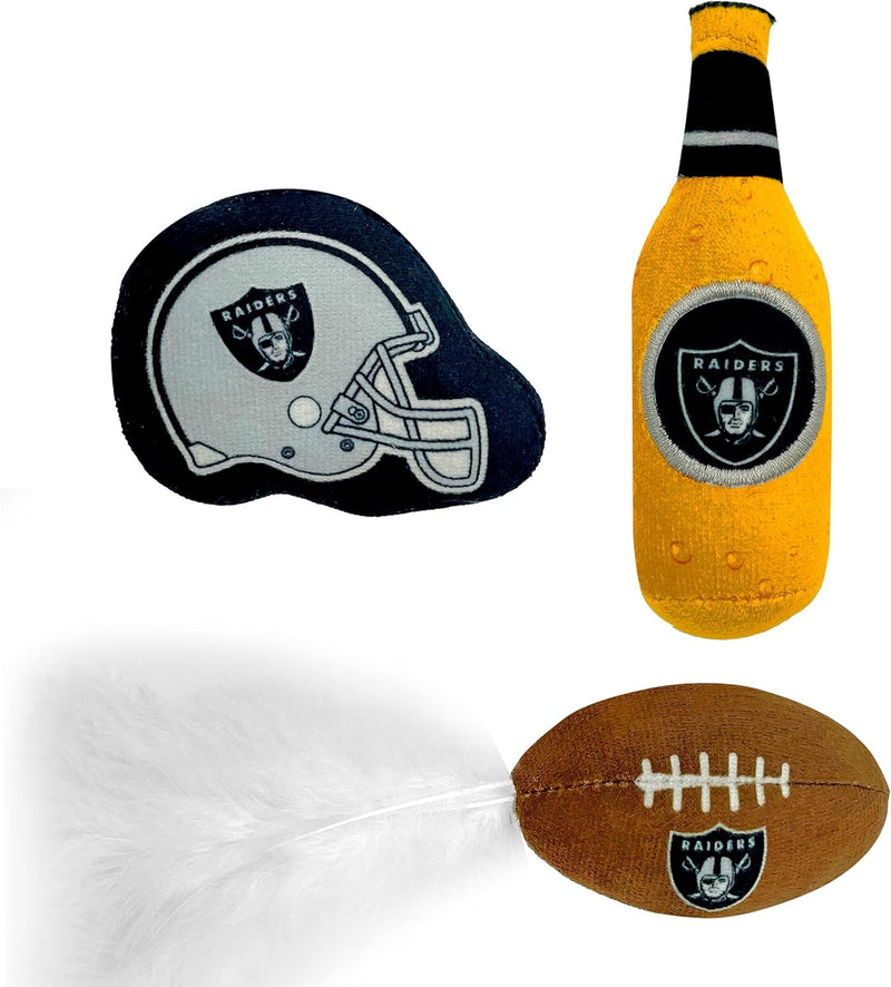 Las Vegas Raiders 3 piece Catnip Toy Set