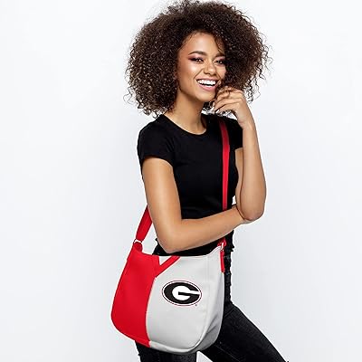 GA Bulldogs Pebble Split Hobo Handbag