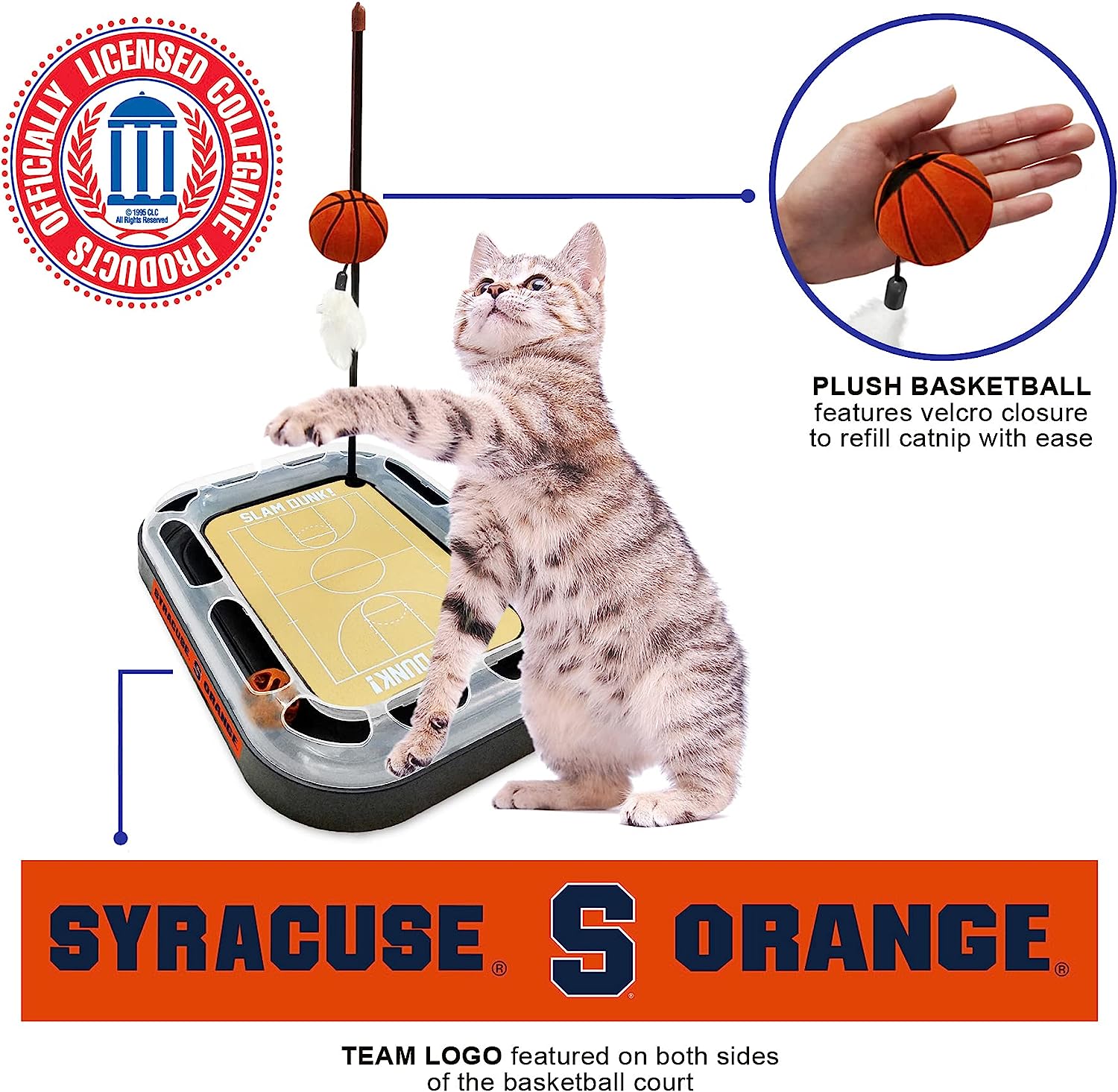 Syracuse Orange Basketball Cat Scratcher Toy 3 Red Rovers