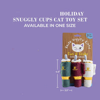 Holiday Snuggly Cups Cat Toy Set (Red, Ivory, Green)