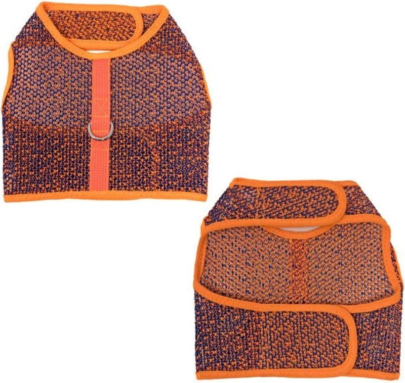 Active Mesh Pet Harness with Leash - Orange and Blue