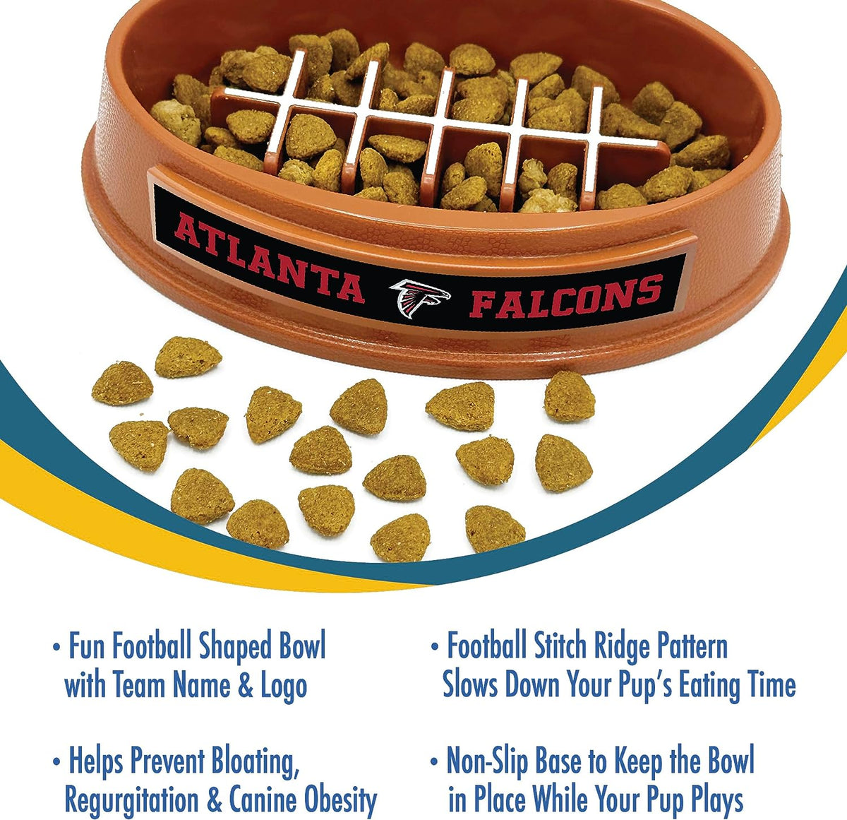 Atlanta Falcons Football Slow Feeder Bowl