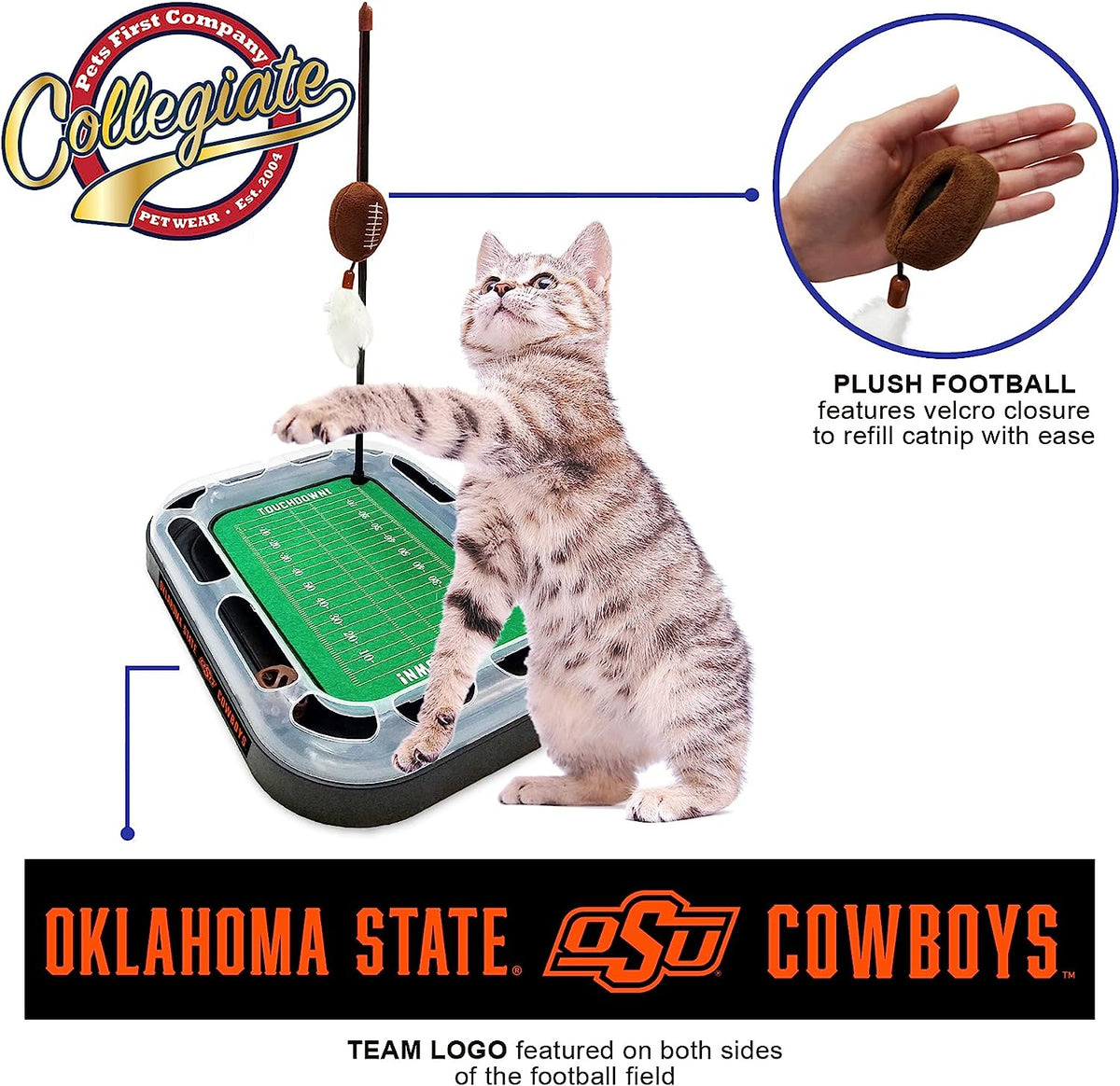 OK State Cowboys Football Cat Scratcher Toy