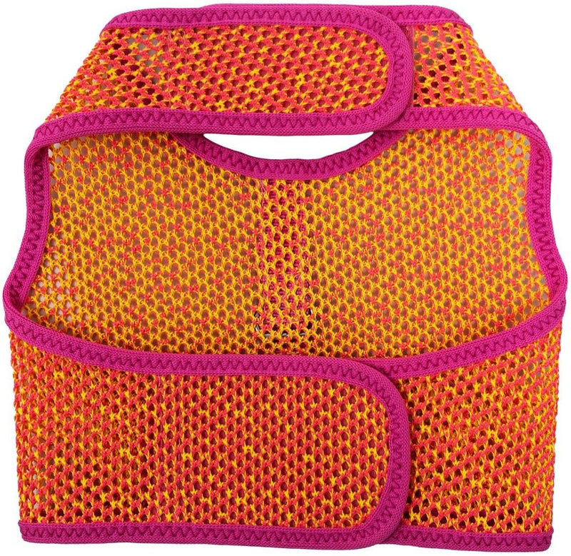 Active Mesh Pet Harness with Leash - Pink and Yellow