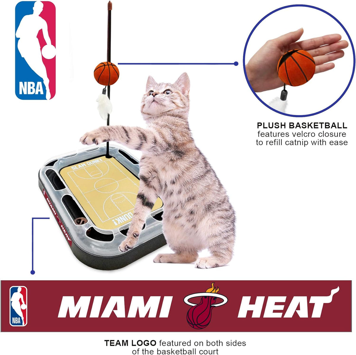 Miami Heat Basketball Cat Scratcher Toy