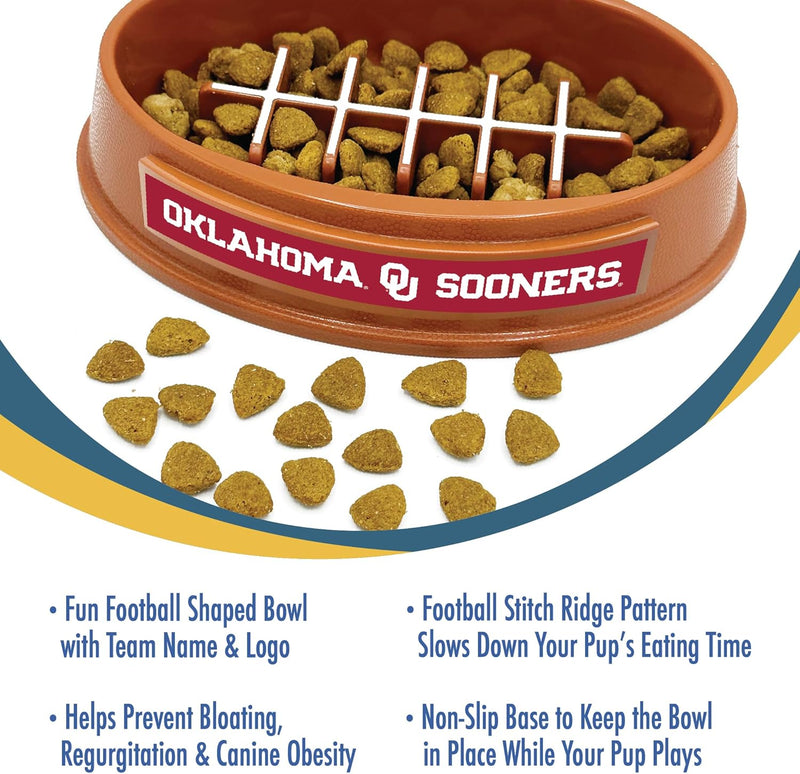 OK Sooners Football Slow Feeder Bowl