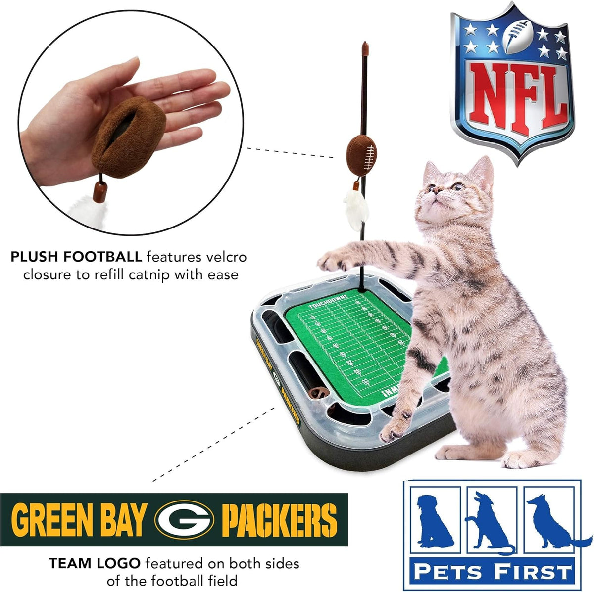 Green Bay Packers Football Cat Scratcher Toy