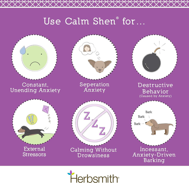 Herbsmith Calm Shen - Long-Term Calming Supplement for Dogs and Cats