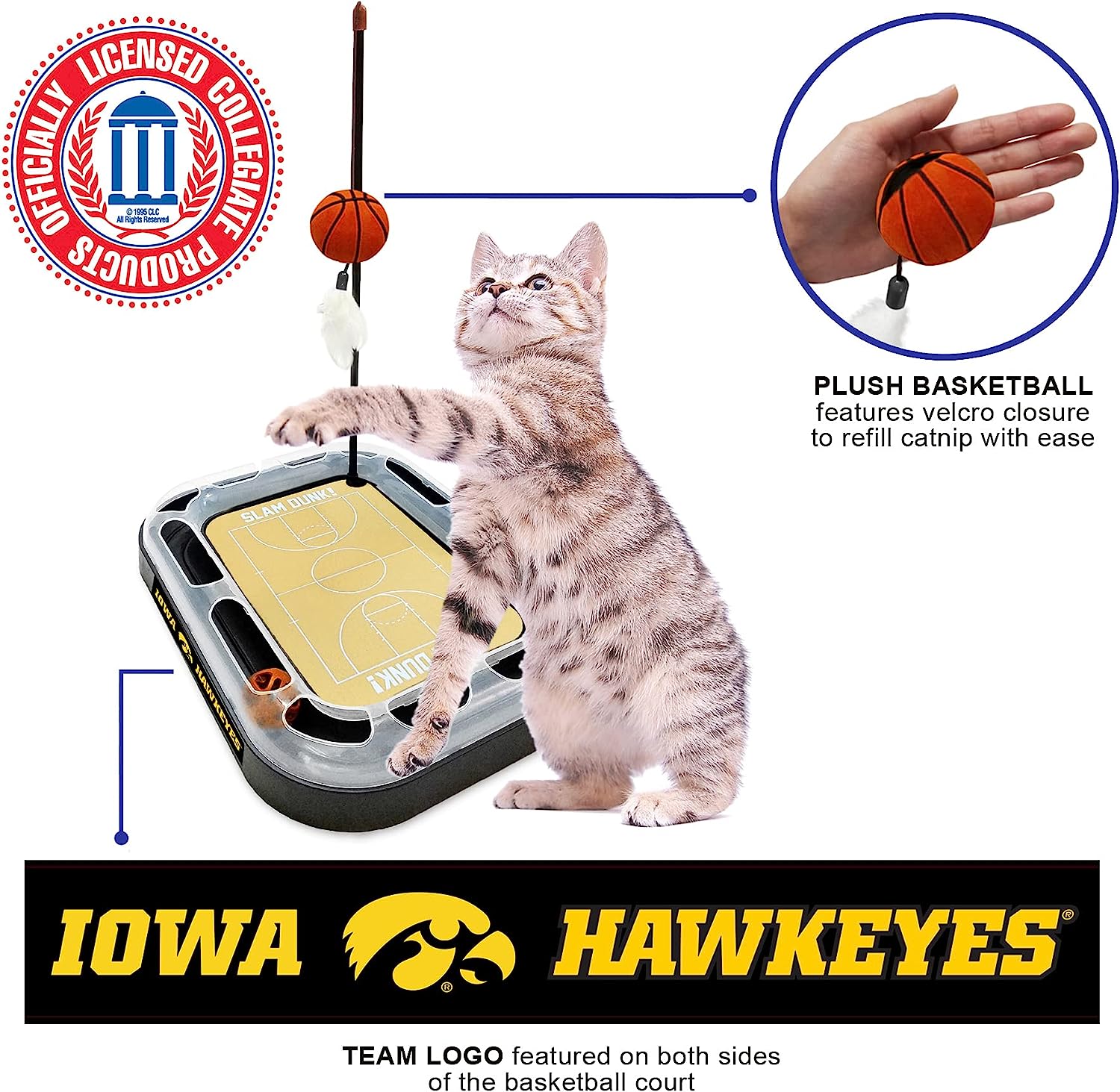 IA Hawkeyes Basketball Cat Scratcher Toy 3 Red Rovers