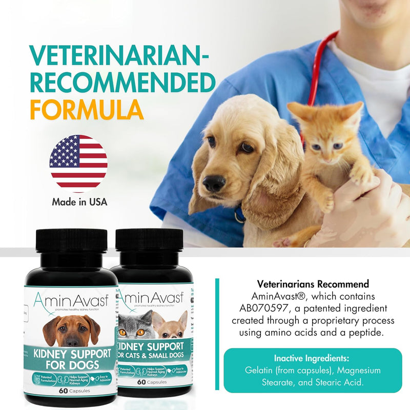 AminAvast Kidney Support for Cats, 60 capsules