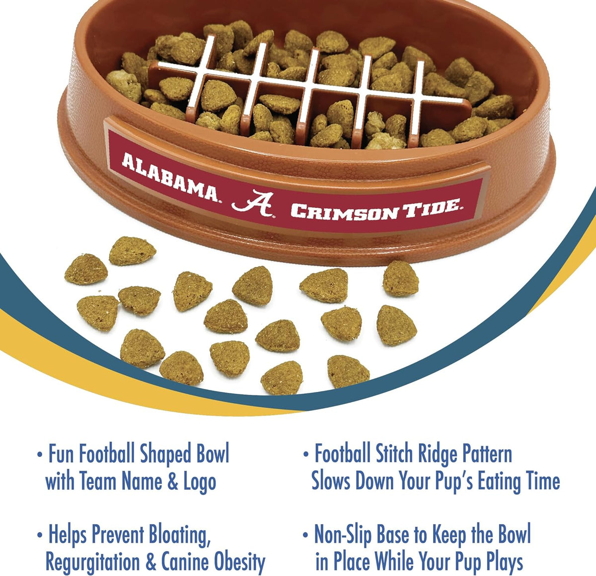 AL Crimson Tide Football Slow Feeder Bowl