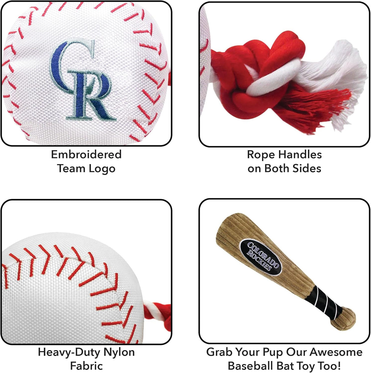 CO Rockies Baseball Rope Toys