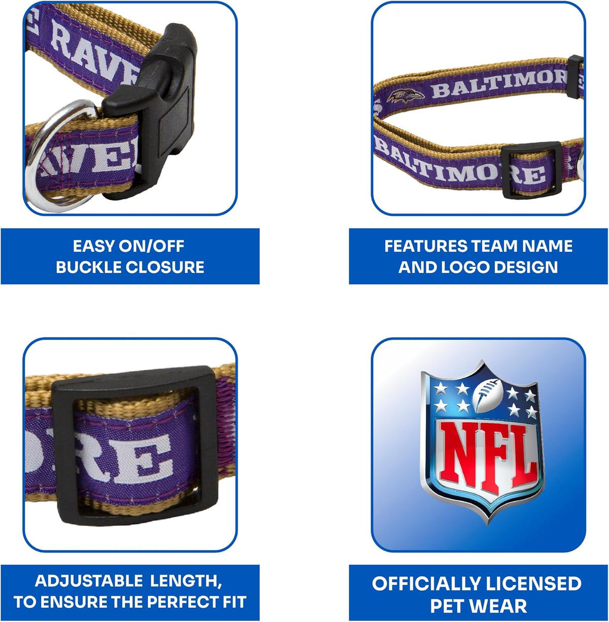 Baltimore Ravens Dog Satin Collar or Leash