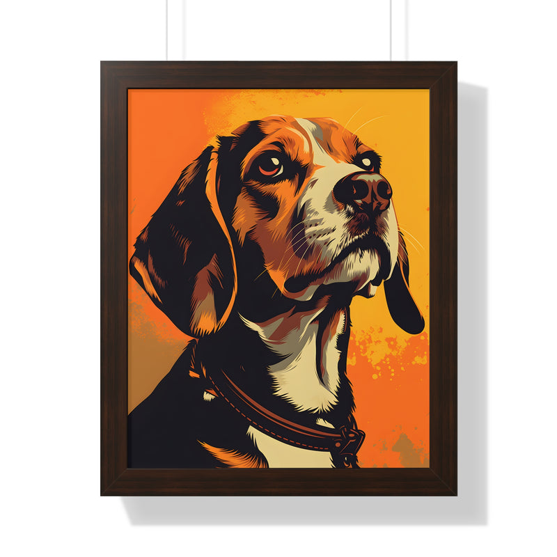 Beagle Pop-Art Retro Framed Print