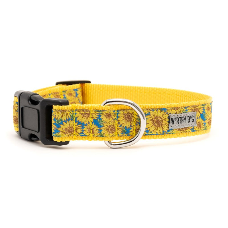 Blue Sunflowers Dog Collar or Leads