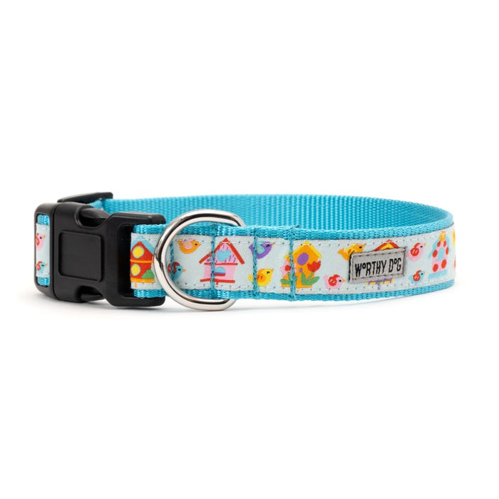 Blue Birdhouses Dog Collar or Leads